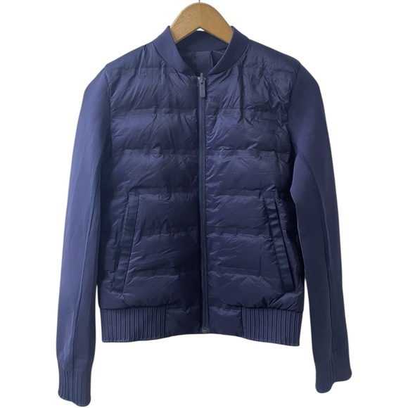 LULULEMON Women's 2 Down & Around Bomber Reversible Jacket Navy 800 Fill Down - Picture 3 of 15